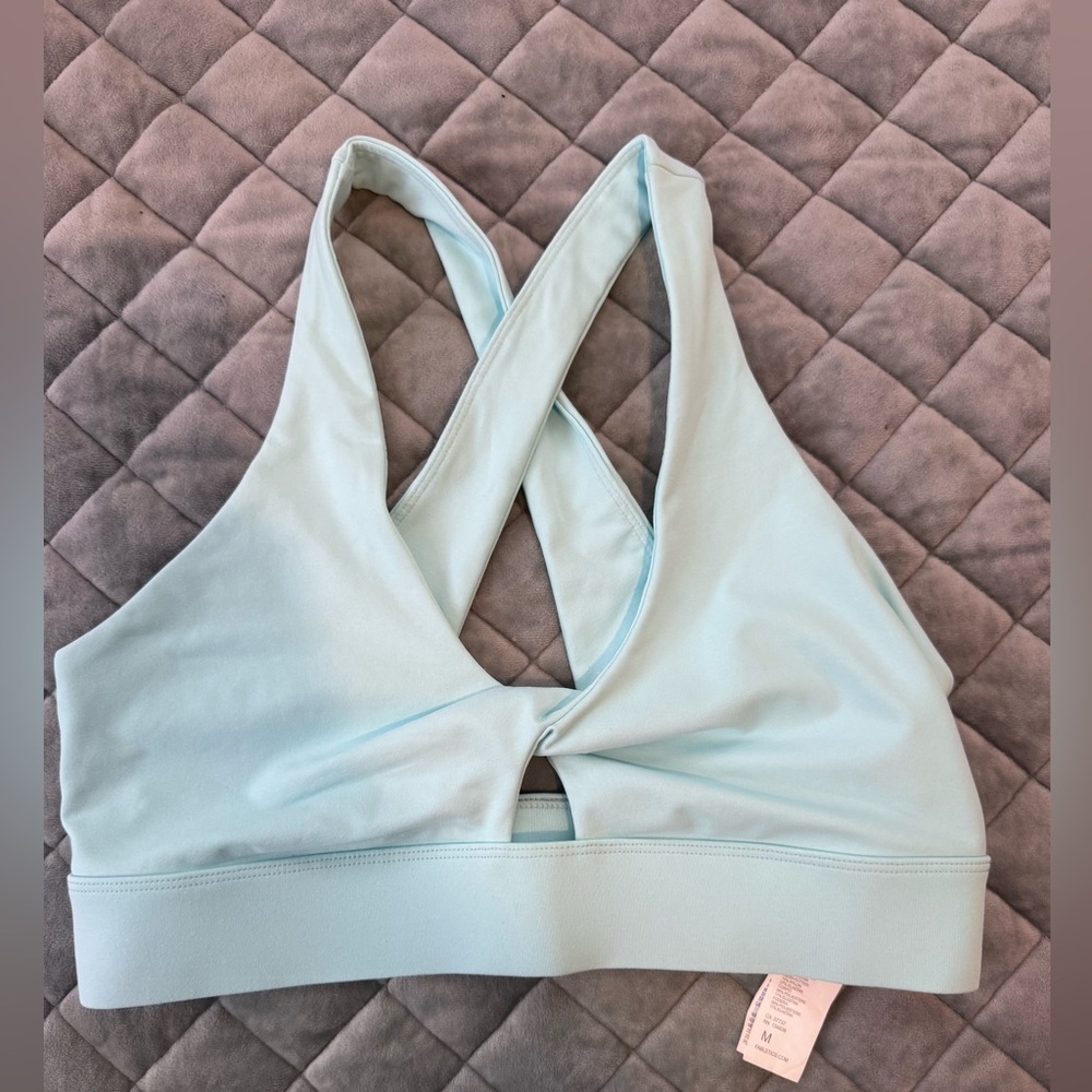 Fabletics Blue Sports Bra with Cross-Back Design